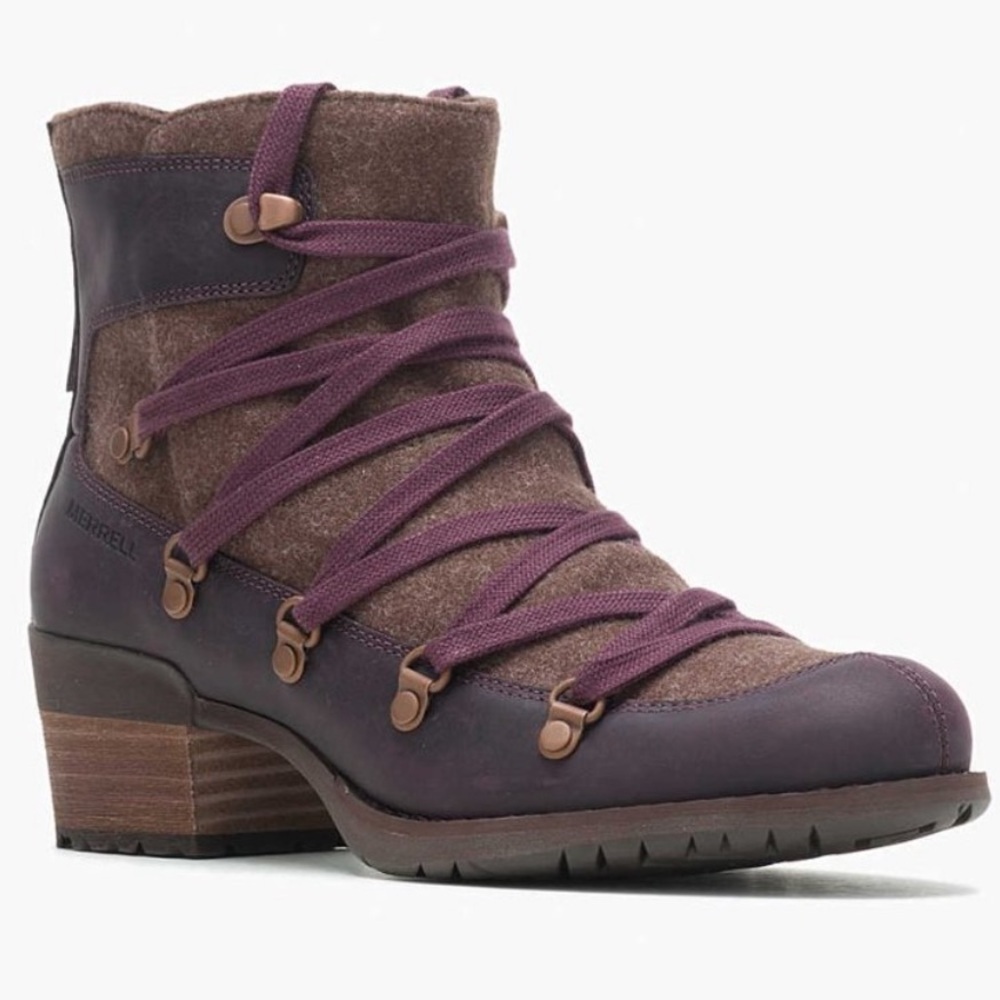 MERRELL Shiloh II Genuine Leather Gorpcore Lace Up Winter Snow Boots Booties